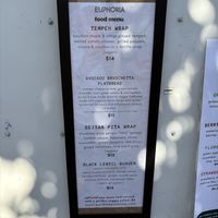Food menu  at Euphoria Food Co  in Portland