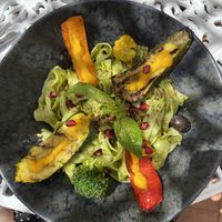 Pesto pasta  at House of Wonders in Cascais