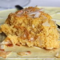 Vegan coconut cake at House of Wonders in Cascais