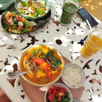 Thai Soup and yoghurt soup at House of Wonders in Cascais