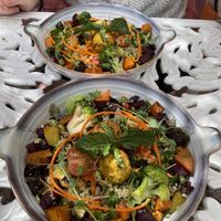 Salad bowl with a divine dressing on . Highly recommended   at House of Wonders in Cascais