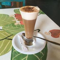 Oat milk cappuccino at House of Wonders in Cascais