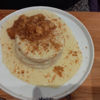 Apple crumble and custard pancakes at Sunday Coffee & Kitchen in Newcastle Upon Tyne