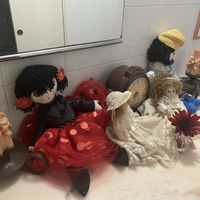 Toilet dolls … weird but there you go  at La Posteria Ristorante Pizzeria in Viareggio