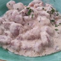 Gnocchetti di farina di castagne al sugo di noci at La Posteria Ristorante Pizzeria in Viareggio