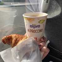 Alproccino and vegan croissant  at ADS IP San Demetrio Ovest in Syracuse