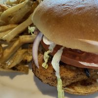 Cajun “chicken” burger   at Original Joe's in Kamloops