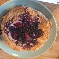 August 2025: 'Queen' quark bun (spelt streussel) at Vegalicious Pastry in Helsinki