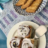 Cinnamon buns and hemp & chocolate cookies  at Vegalicious Pastry in Helsinki