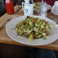 Vegan bubble and squeak at Laportes in Lewes