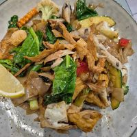 Pad si ew $18.90: lovely wok hei, lots of different types of fake meat at YOD in Haymarket