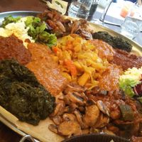 Almost vegan plate, the kitchen messed up and didn't remove the cheese... at Kokob in Brussels