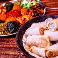 Vegan plate and its wraps at Kokob in Brussels