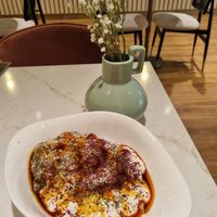 Vegan Manti with all 3 vegan sauces at Mantirella in Stuttgart