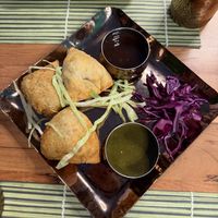 Homemade samosa  at Madras Jungle in Interlaken
