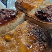 Bagel with jelly at Zia Maria's Caffè in Bunnell