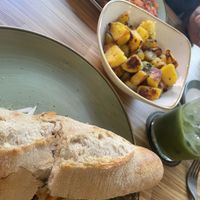 Banh mi, beans on toast and a side of rosemary potatoes  at Hume in Liverpool