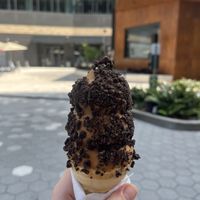 It was nice that they had multiple vegan dips and toppings to choose from. I got cookie butter and oreo topping. The ice cream was very light and fluffy.  at Simons Says Dip This in Raleigh