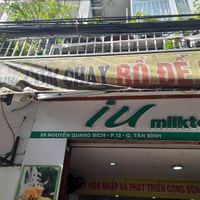 Old faded sign outside at Cơm chay 1K Bồ Đề Khai Tâm in Ho Chi Minh City