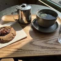 Monkey cookie and verveine tisane herbal tea   at Land & Monkeys - Grands Boulevards in Paris