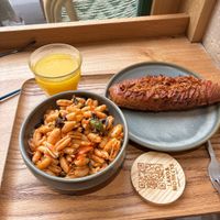 Hot dog, & pasta  at Land & Monkeys - Grands Boulevards in Paris