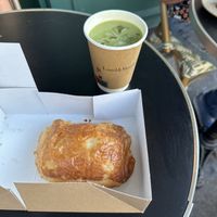 Pain au chocolat and matcha  at Land & Monkeys - Grands Boulevards in Paris