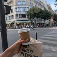 I was on the go but the takeaway coffee and pastry were incredible! at Land & Monkeys - Grands Boulevards in Paris