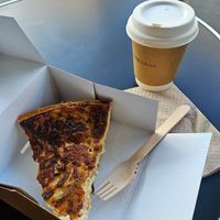 Quiche Lorraine and small cappuccino to go (even though I didn't order it to go, I think) at Land & Monkeys - Grands Boulevards in Paris
