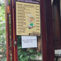 Menu at Chay Ngoc Man - Tuy Duyen in Hoi An