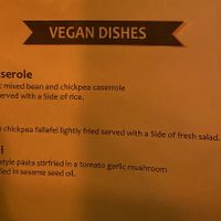 Vegan menu section   at Nova Restaurant   in Antalya