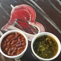 rice & beans, and vegan veg/greens at Sweet Yams Organic Takeout in San Antonio