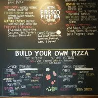 menu at Fresco Pizza and Grill in San Diego