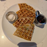 Jalapeno cornbread waffles at FiKA in Grand Rapids