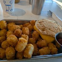 Griddy sandwich w/tots at FiKA in Grand Rapids
