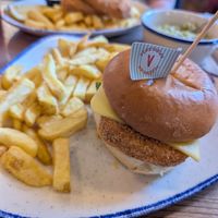 Vegan fish burger at Landy's Fish and Chips in Edinburgh