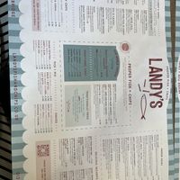 Menu  at Landy's Fish and Chips in Edinburgh