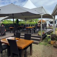 Garden patio at Vegetate  in Kapaa