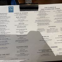 Menu as of March 2026. Pb is vegan  at The King's Head - Earl's Court in South West London