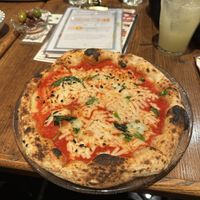 Fantastic Margherita pizza with soy cheese + chilli oil  for the table   at Pizzeria Del Capitano in Sapporo