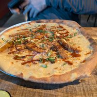 Korean pizza. The bechamel base turned out to not be my favorite at Vegan Pizza Bar  in Utrecht