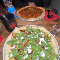 pizzagpt & salamommy. both delicious    at Vegan Pizza Bar  in Utrecht