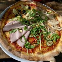 Pizza Michielangelo: tasty. It comes with herbal oil and pistachio (not in the picture) at Vegan Pizza Bar  in Utrecht