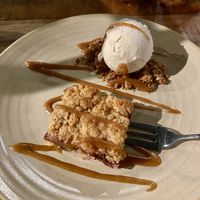 Apple crumble, part of the December deal. Very tasty! The caramel contains peanut butter.  at Vegan Pizza Bar  in Utrecht