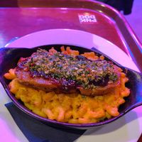 Mac and cheese with seitan and chimichurri at Punk Dog at dB's in Utrecht