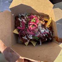 Nachos with cashew cream pickled onions and bean chilli   at Frank's   in Strandhill