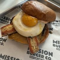 Junior Texas sunrise burger  at Mission Burger Co. in Atlanta