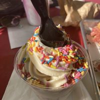 Soft serve with sprinkles  at Mission Burger Co. in Atlanta