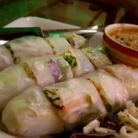 Raw spring rolls w/ peanut sauce at Irie Bar and Restaurant in Koh Lanta