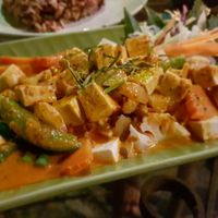 Vegan Thai curry with tofu at Irie Bar and Restaurant in Koh Lanta