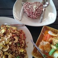 Special Brown Fried rice and Chu Chi curry. at Irie Bar and Restaurant in Koh Lanta